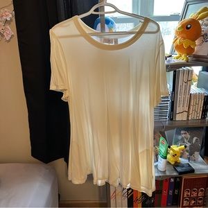 LOGO by Lori Goldstein Off White Top with Pockets